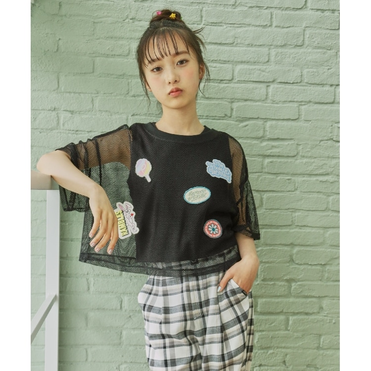 ピンク ラテ(PINK-latte)の【2点SET】カットメッシュ×ボーダータンクセットアイテム トップス＋インナーセット