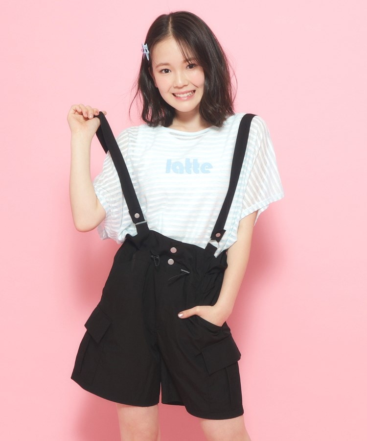 接触冷感機能付き】サスペンダーキュロットパンツ(ショート 接触冷感機能付き】サスペンダーキュロットパンツ(ショート