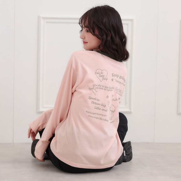 ピンク ラテ(PINK-latte)のリンガープリントロンT Ｔシャツ
