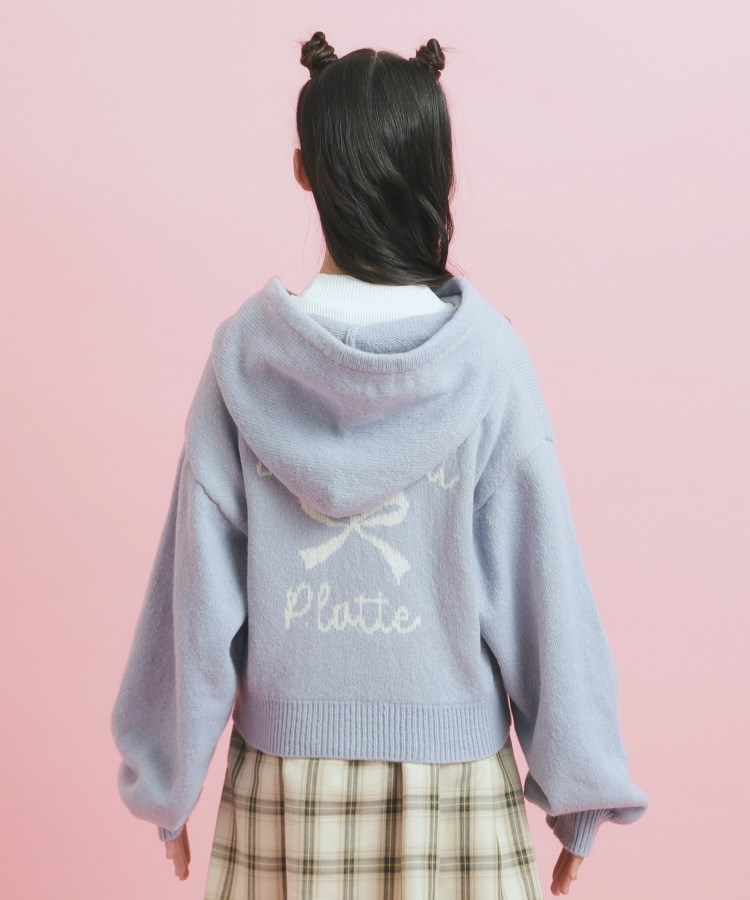 クロップドリボン刺繍パーカー(パーカー) | PINK-latte クロップドリボン刺繍パーカー(パーカー) | PINK-latte
