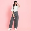 ピンク ラテ(PINK-latte)のバレルレッグデニム18