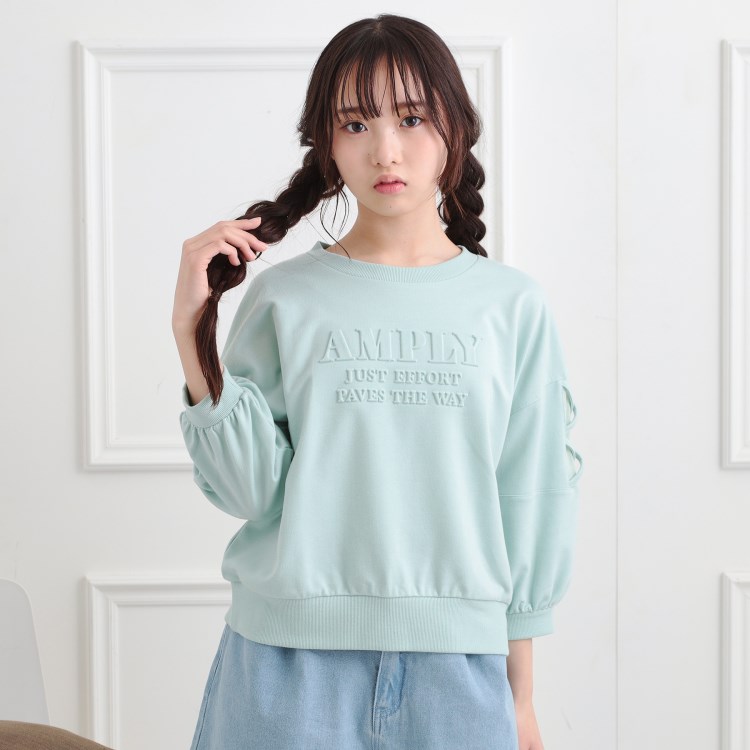 ピンク ラテ(PINK-latte)のエンボス七分袖Tシャツ カットソー