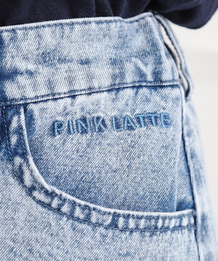 ピンク ラテ(PINK-latte)のデニム裾プリーツスカート23