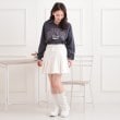 ピンク ラテ(PINK-latte)のデニム裾プリーツスカート10