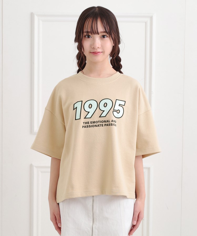 ピンク ラテ(PINK-latte)のミニ裏デザインアップリケTシャツ1