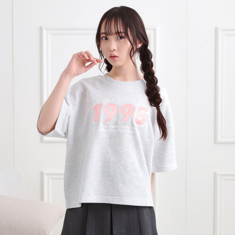 ピンク ラテ(PINK-latte)のミニ裏デザインアップリケTシャツ カットソー