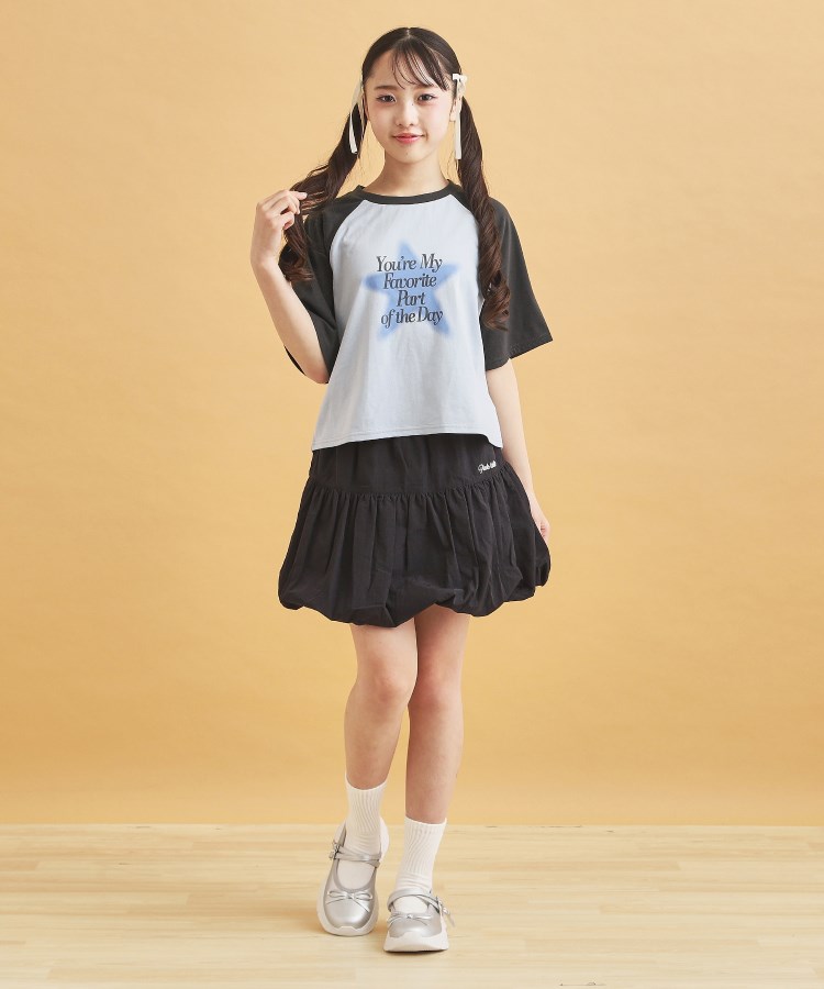 ピンク ラテ(PINK-latte)のスプレー星ラグランTシャツ9