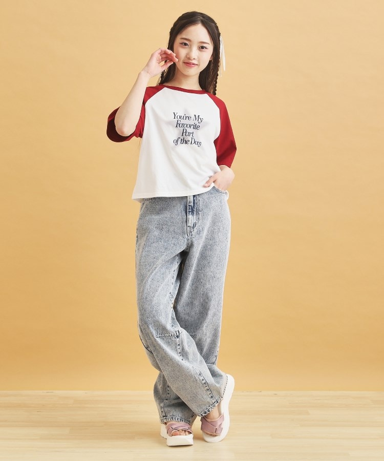 ピンク ラテ(PINK-latte)のスプレー星ラグランTシャツ20