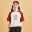 ピンク ラテ(PINK-latte)のスプレー星ラグランTシャツ1