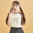ピンク ラテ(PINK-latte)のスプレー星ラグランTシャツ16