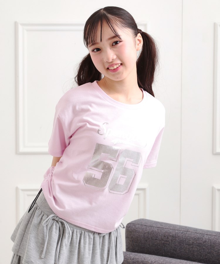 ピンク ラテ(PINK-latte)のサイドアジャスターナンバリングTシャツ12