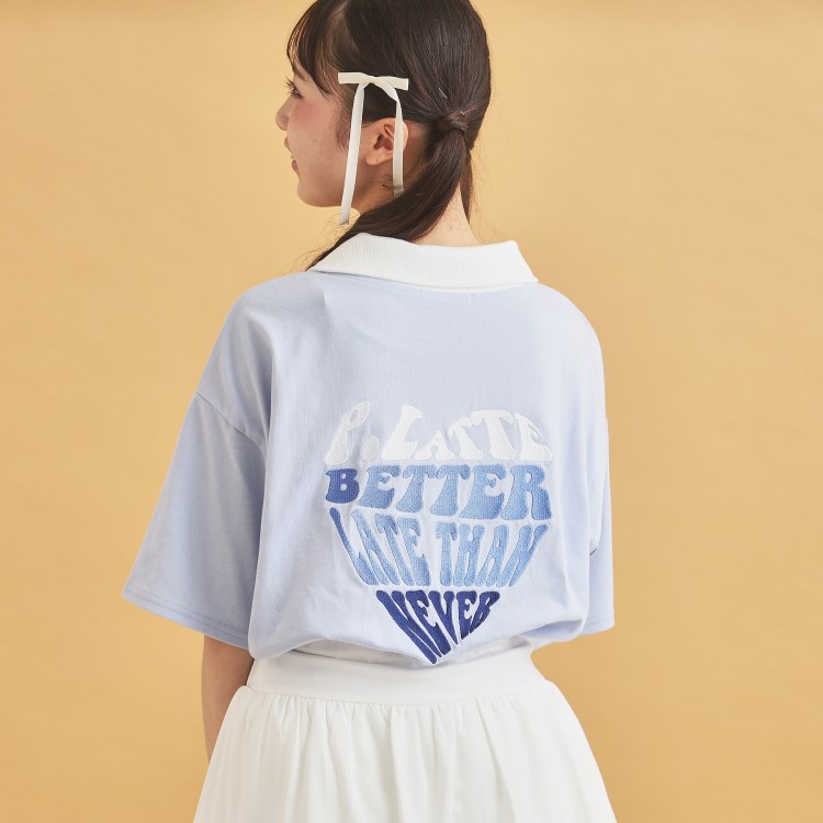 ピンク ラテ(PINK-latte)のハーフジップ衿付きTシャツ カットソー