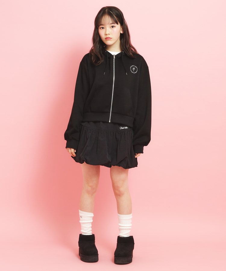 美品】PGG フリル付きフードパーカー ピンク 可愛い