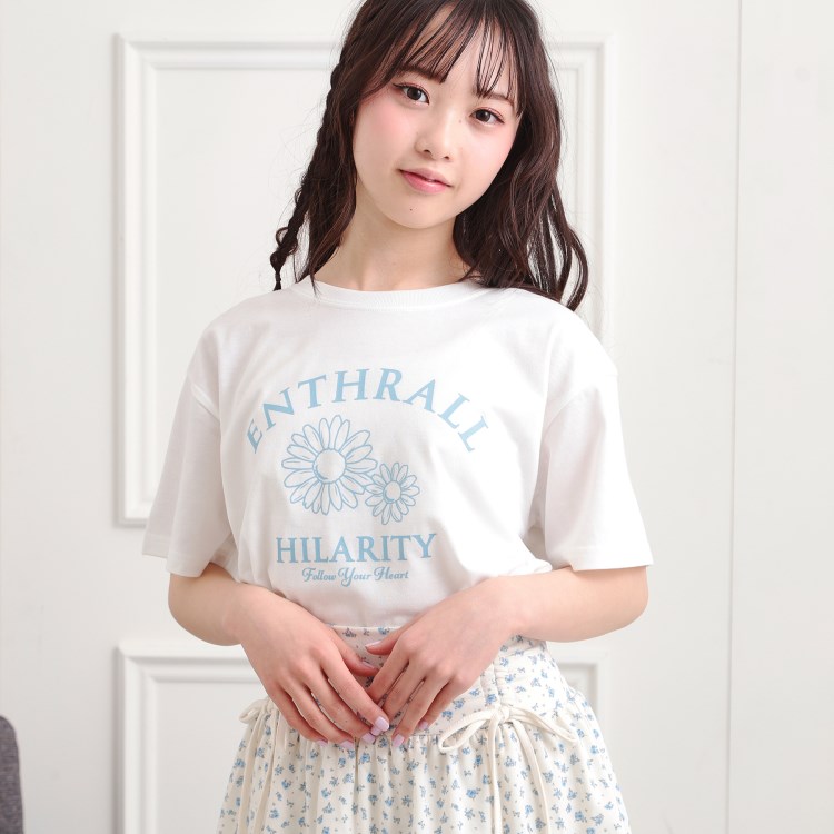 フラワーモチーフTシャツ（Tシャツ） | PINK-latte（ピンク