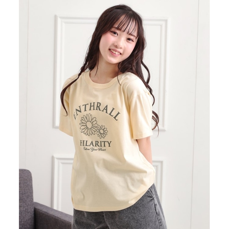 ピンク ラテ(PINK-latte)のフラワーモチーフTシャツ Ｔシャツ