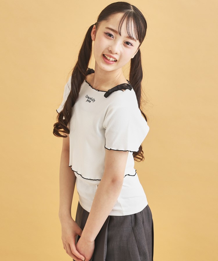 ピンク ラテ(PINK-latte)の【セットアイテム】オフショルテレコTシャツ＋テレコキャミ9