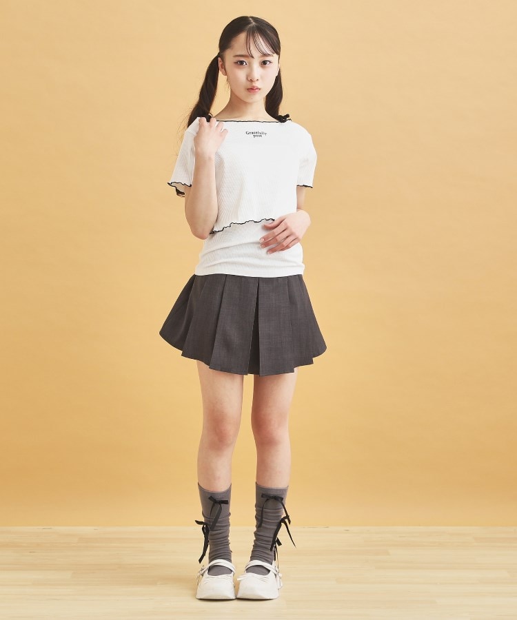 ピンク ラテ(PINK-latte)の【セットアイテム】オフショルテレコTシャツ＋テレコキャミ10