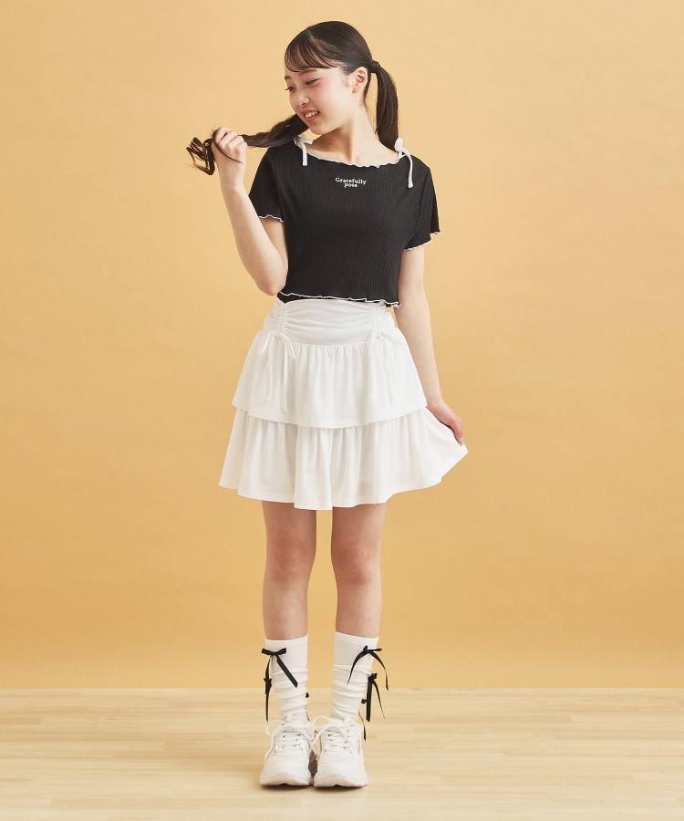 ピンク ラテ(PINK-latte)の【セットアイテム】オフショルテレコTシャツ＋テレコキャミ14