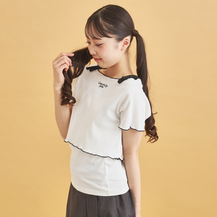 ピンク ラテ(PINK-latte)の【セットアイテム】オフショルテレコTシャツ＋テレコキャミ トップス＋インナーセット