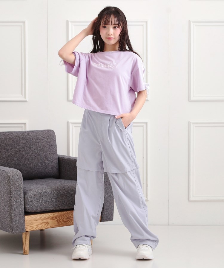 ピンク ラテ(PINK-latte)の袖ラインリボンTシャツ13