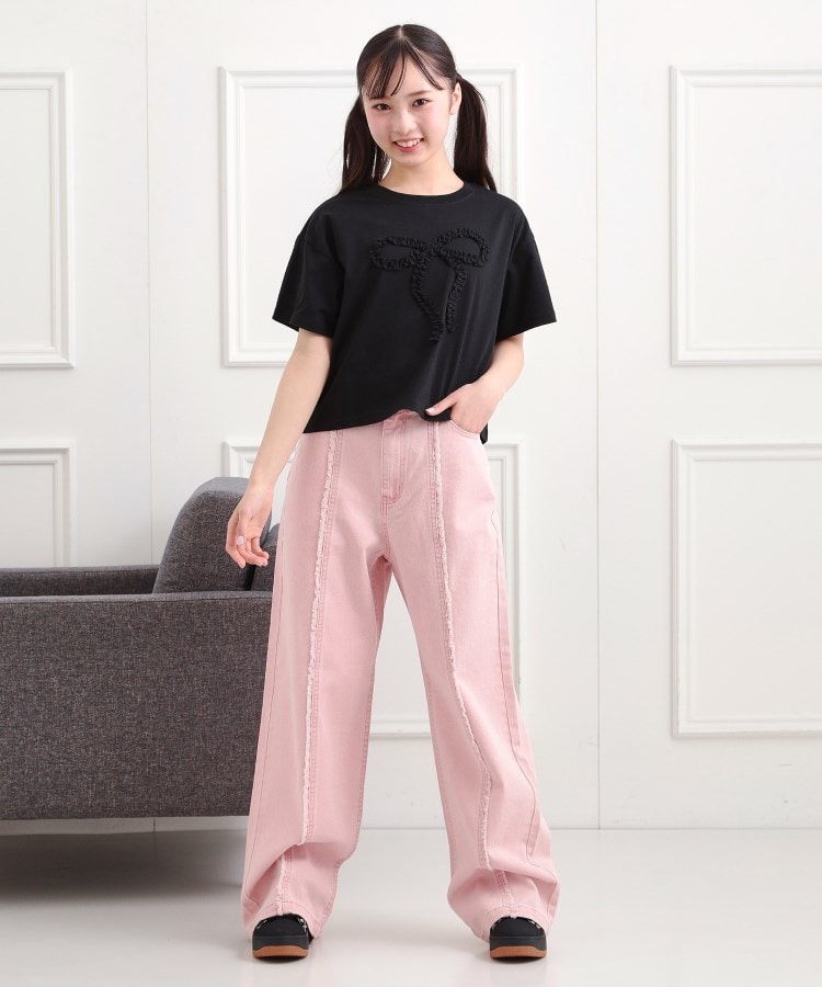 ピンク ラテ(PINK-latte)のフリルリボンTシャツ13