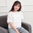ピンク ラテ(PINK-latte)のフリルリボンTシャツ オフホワイト(003)