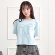 ピンク ラテ(PINK-latte)のフリルリボンTシャツ ブルー(091)