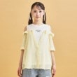 ピンク ラテ(PINK-latte)のシアーシャツドッキングトップス1