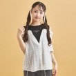 ピンク ラテ(PINK-latte)のシアーシャツドッキングトップス8