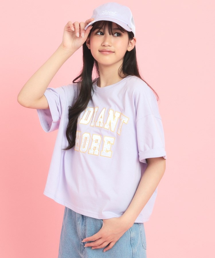 サテンアップリケカレッジTシャツ(Tシャツ) | PINK-latte サテンアップリケカレッジTシャツ(Tシャツ) | PINK-latte