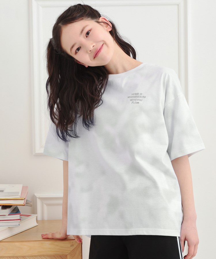 ピンク ラテ(PINK-latte)のタイダイ柄ビッグTシャツ ブラック(419)