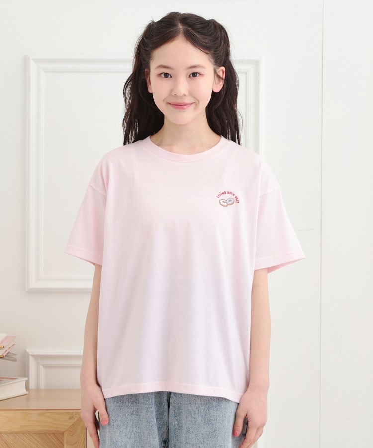 ピンク ラテ(PINK-latte)のワンポイント刺繍Tシャツ1