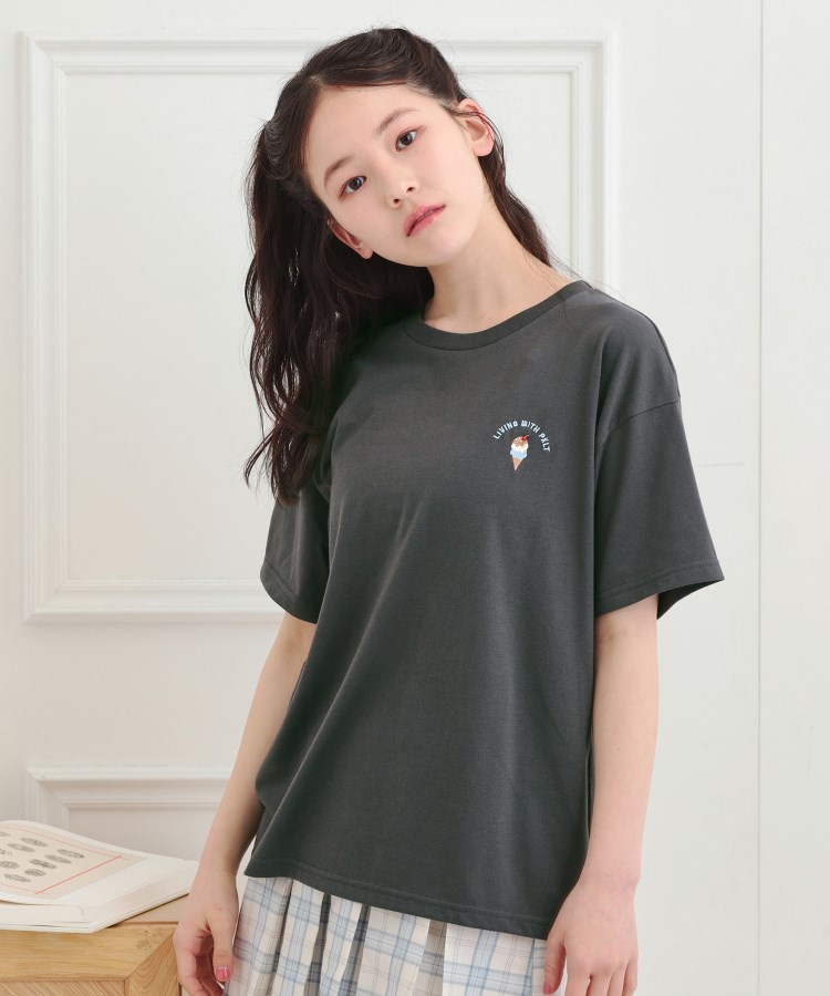 ピンク ラテ(PINK-latte)のワンポイント刺繍Tシャツ11