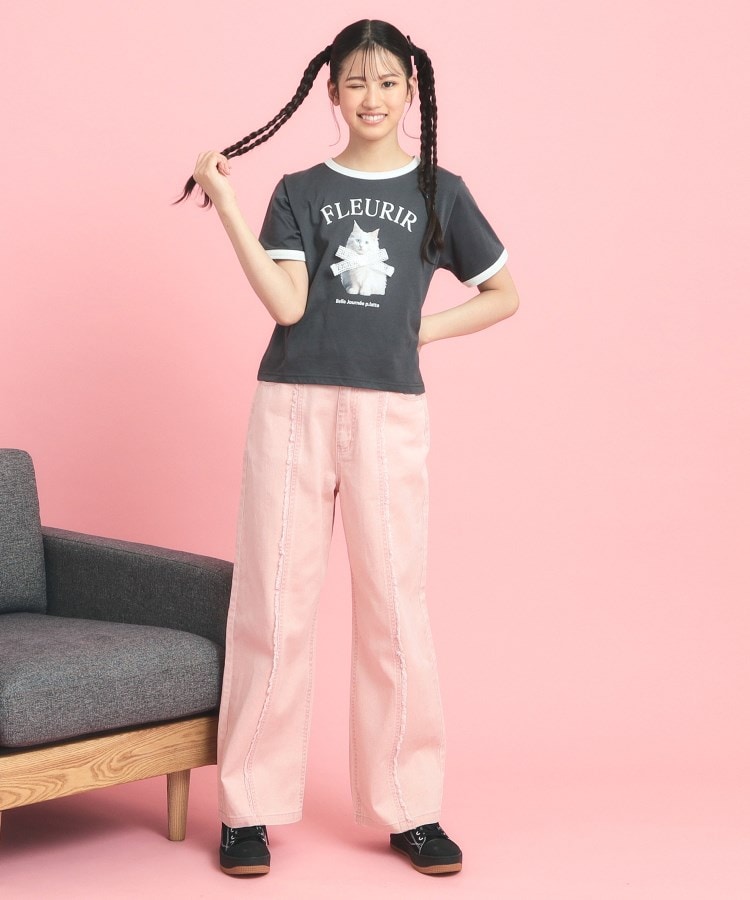 ピンク ラテ(PINK-latte)のフォトネコリンガーTシャツ14