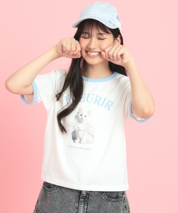 ピンク ラテ(PINK-latte)のフォトネコリンガーTシャツ16