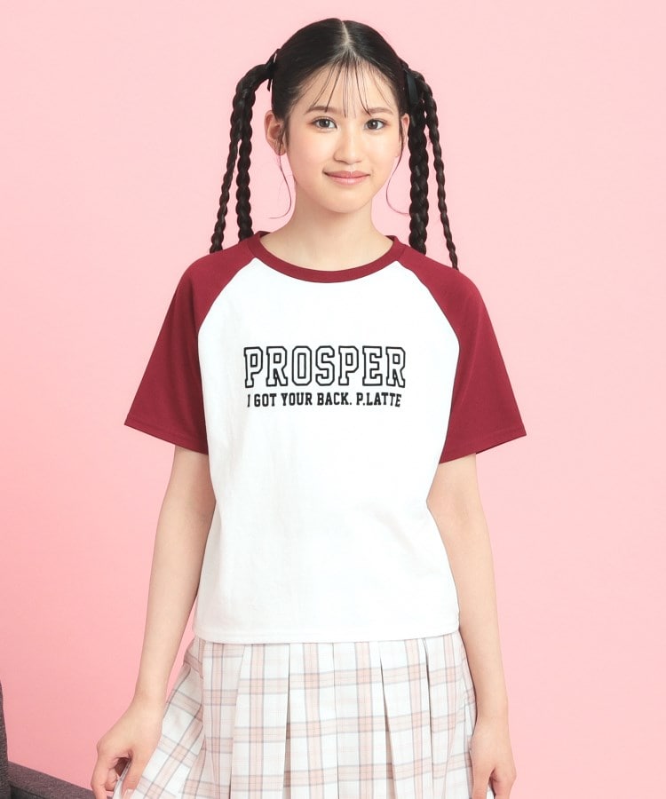 ピンク ラテ(PINK-latte)のラグランTシャツ1