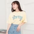 ピンク ラテ(PINK-latte)のさがら刺繍ビッグTシャツ イエロー(031)