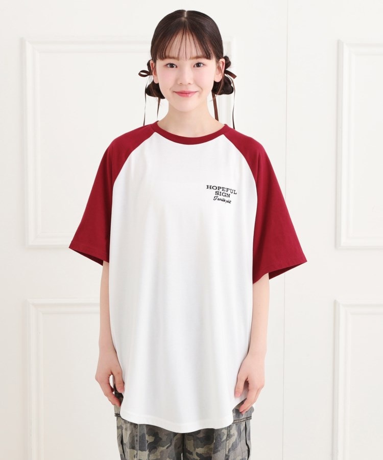 ピンク ラテ(PINK-latte)のワッペン風チュニックTシャツ1