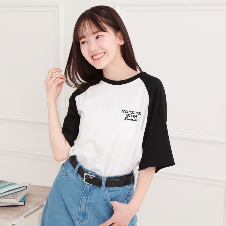 ピンク ラテ(PINK-latte)のワッペン風チュニックTシャツ チュニック