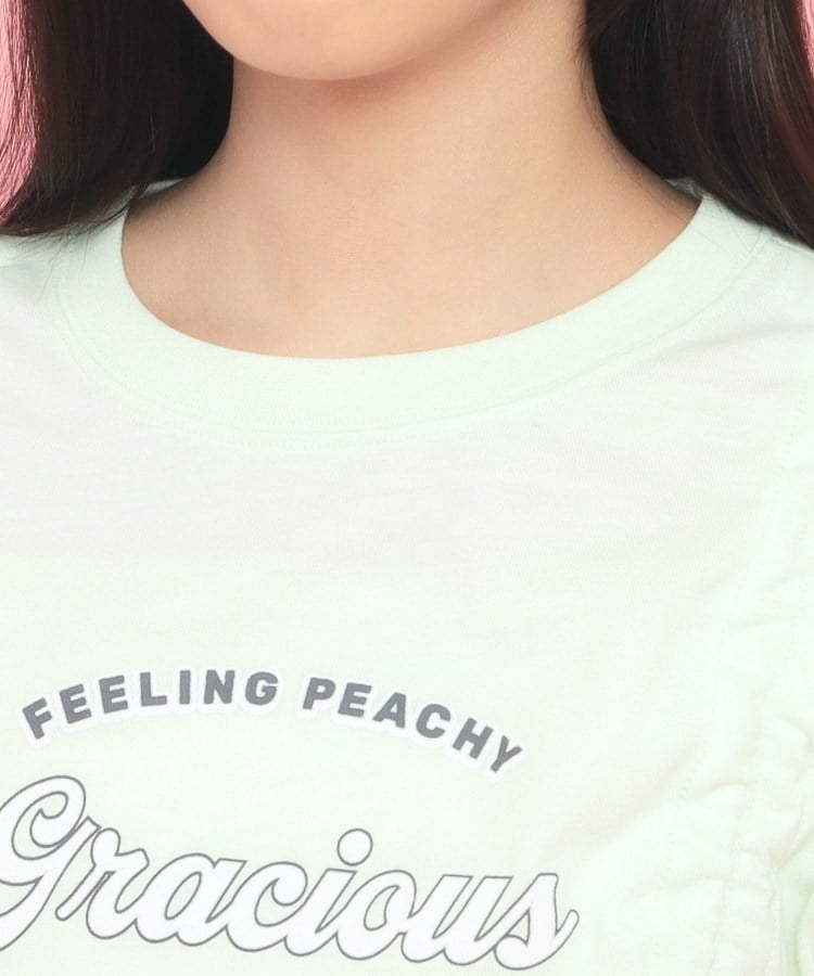 ピンク ラテ(PINK-latte)のフロントドロストリボンTシャツ4
