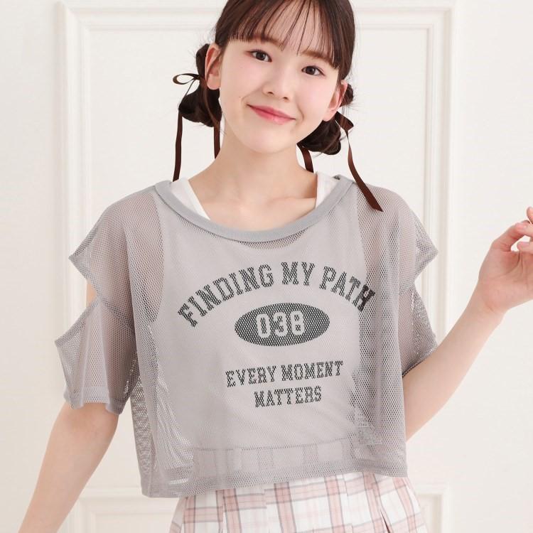 ピンク ラテ(PINK-latte)のメッシュTシャツ＋タンクセット トップス＋インナーセット