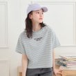 ピンク ラテ(PINK-latte)のクロップドボーダーTシャツ ミントグリーン(221)