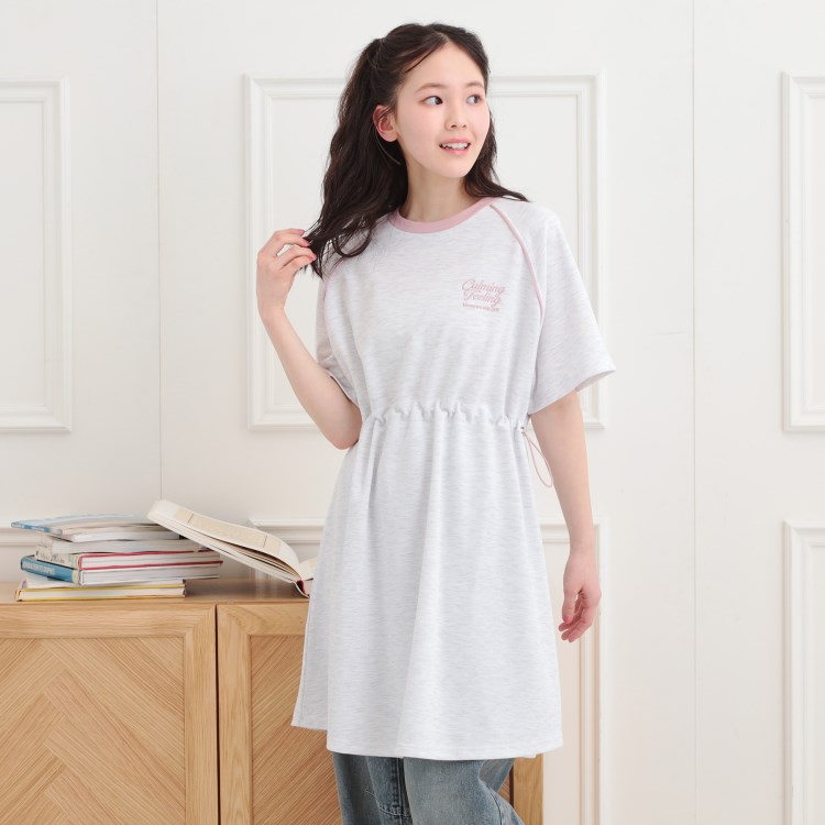 ピンク ラテ(PINK-latte)のパイピングドロストTシャツワンピース