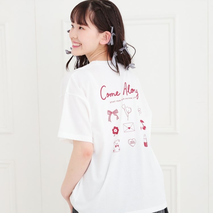 ピンク ラテ(PINK-latte)のバックプリントTシャツ Ｔシャツ