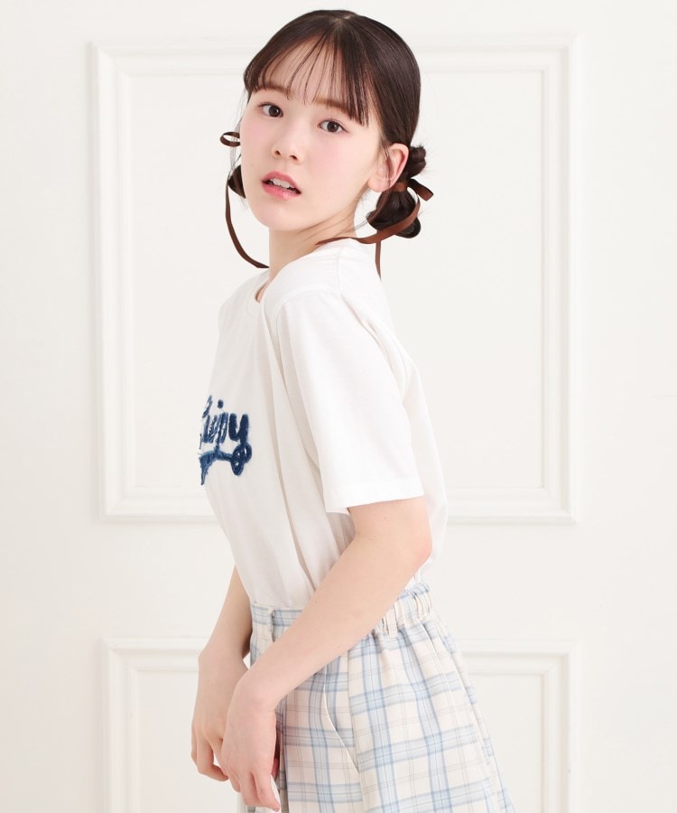 ピンク ラテ(PINK-latte)のツイルアップリケTシャツ11