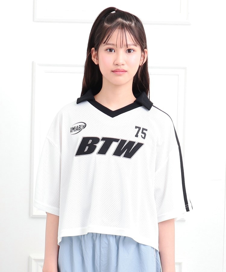 ピンク ラテ(PINK-latte)の【セットアイテム】衿付きVネックメッシュT＋タンクセット1