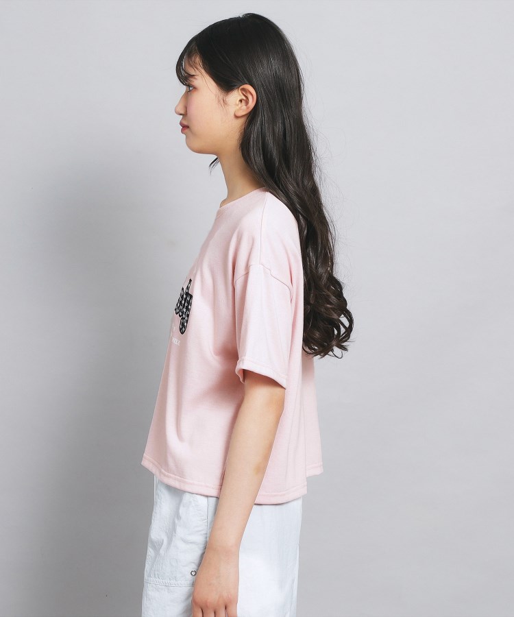 ピンク ラテ(PINK-latte)の接触冷感 ギンガムアップリケTシャツ2