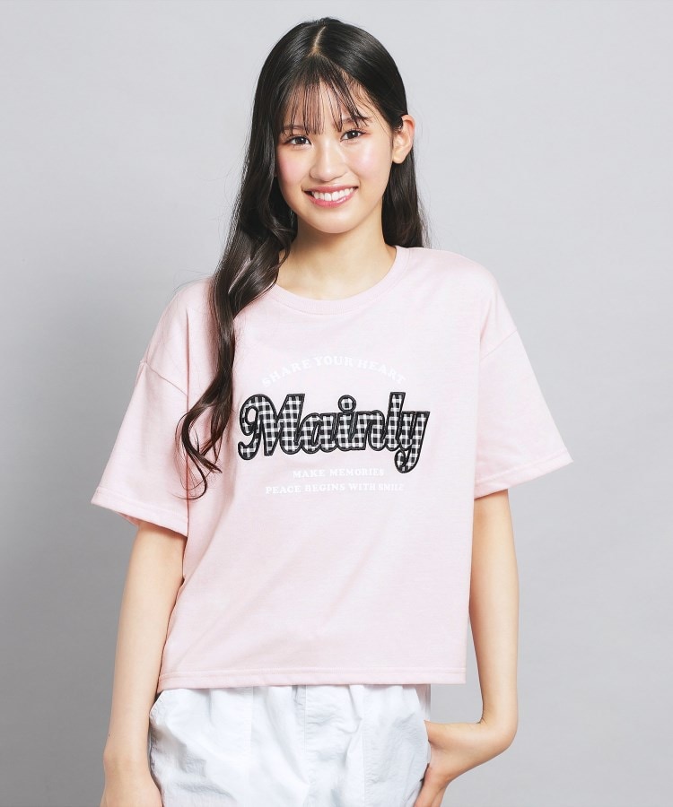 ピンク ラテ(PINK-latte)の接触冷感 ギンガムアップリケTシャツ16