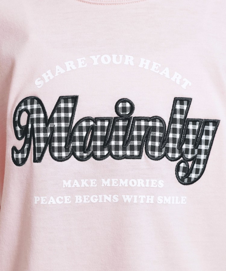 ピンク ラテ(PINK-latte)の接触冷感 ギンガムアップリケTシャツ18