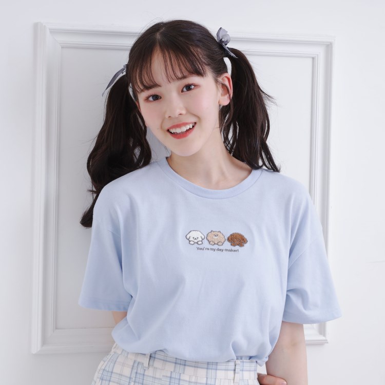 ピンク ラテ(PINK-latte)の接触冷感 ワンちゃんサガラTシャツ Ｔシャツ